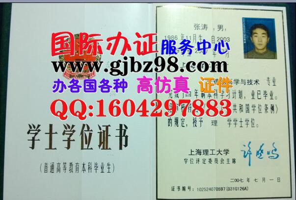 上海理工大学学位证样本