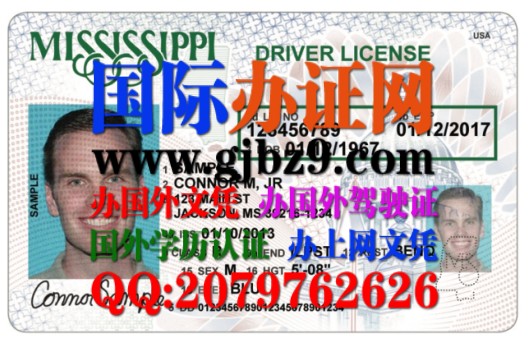 美国密西西比州驾驶执照样本Mississippi driver's license