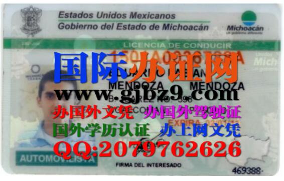  墨西哥米却肯州驾驶证样本Licencia de conducir de Michoacán