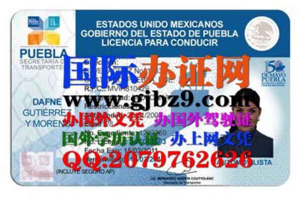 墨西哥普埃布拉州驾驶证样本Licencia de conducir de Puebla