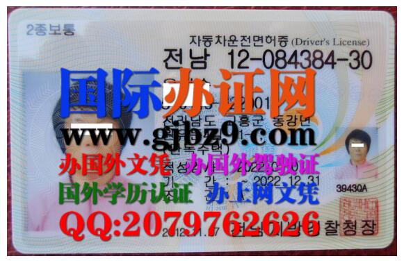 韩国驾驶证样本South Korean driver's license