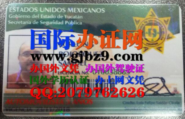 墨西哥尤卡坦州驾驶证样本Licencia de conducir de Yucatán