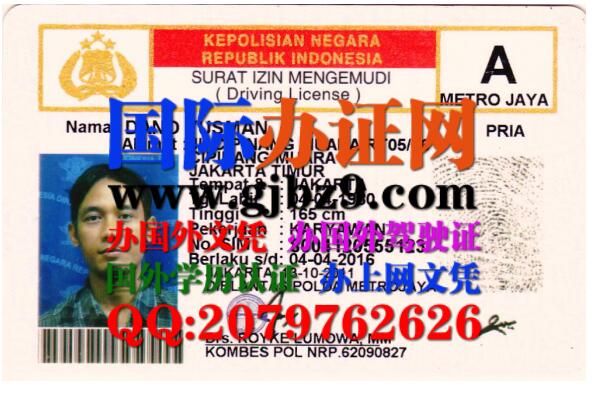 印度尼西亚驾驶证A证样本SIM Indonesia